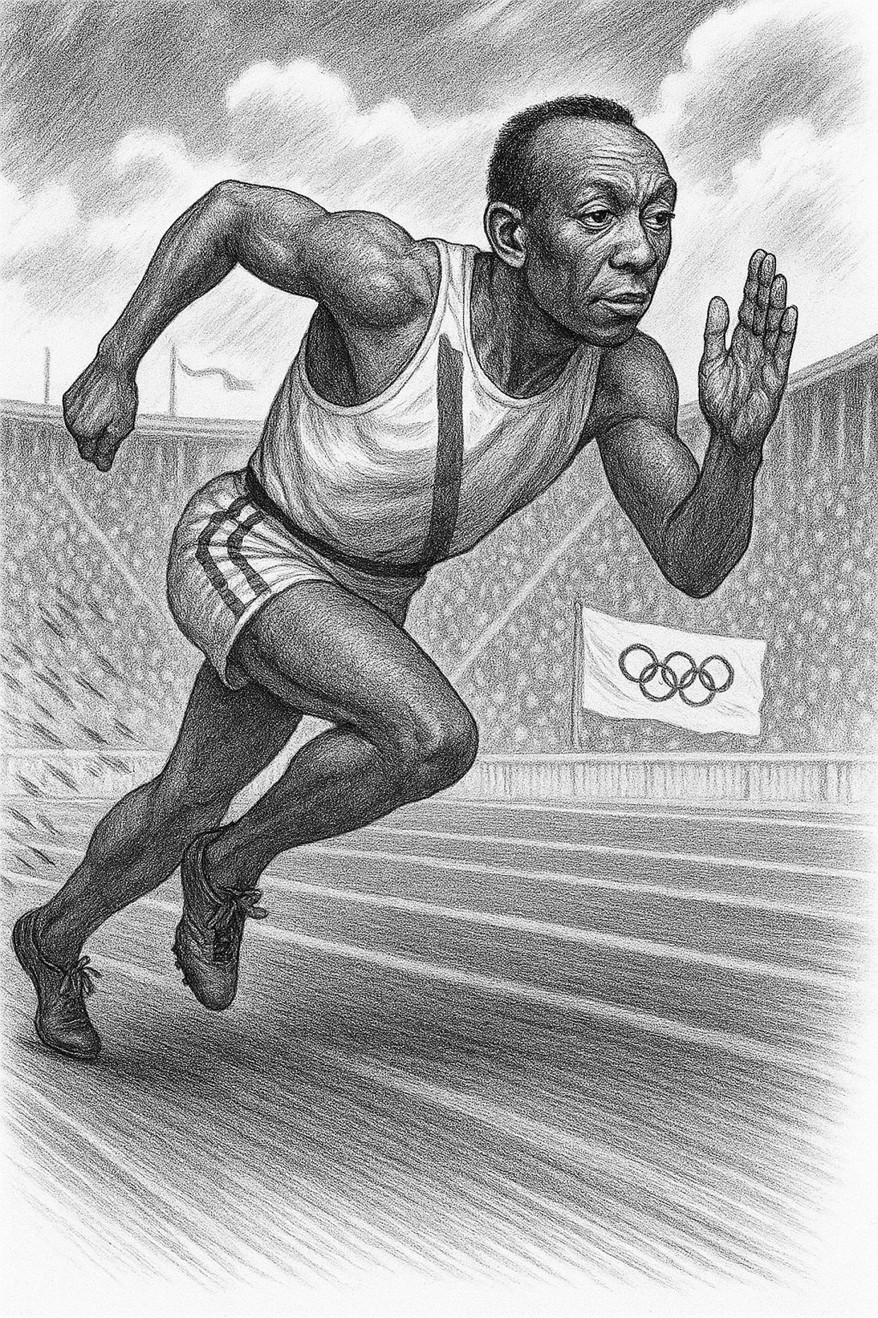 Jesse Owens illustration